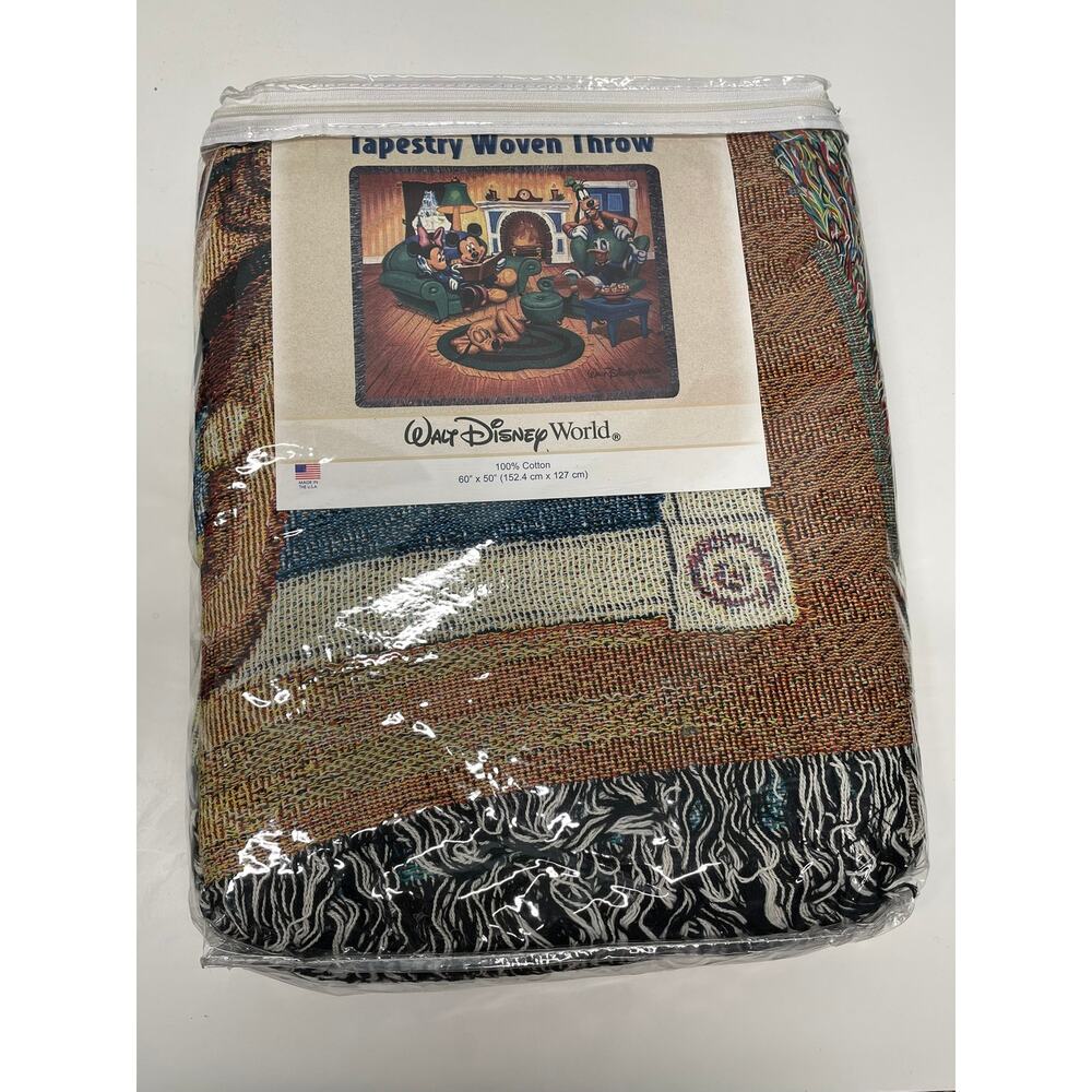 Disney Tapestry Throw Blanket Fab Five Fireplace Mickey Minnie Goofy Pluto Don